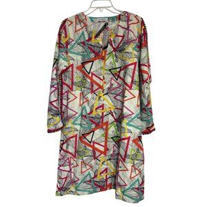 Sohaye By Diners Womens Printed Tunic Kurta L‎ Multicolor Cotton Linen Blend  14